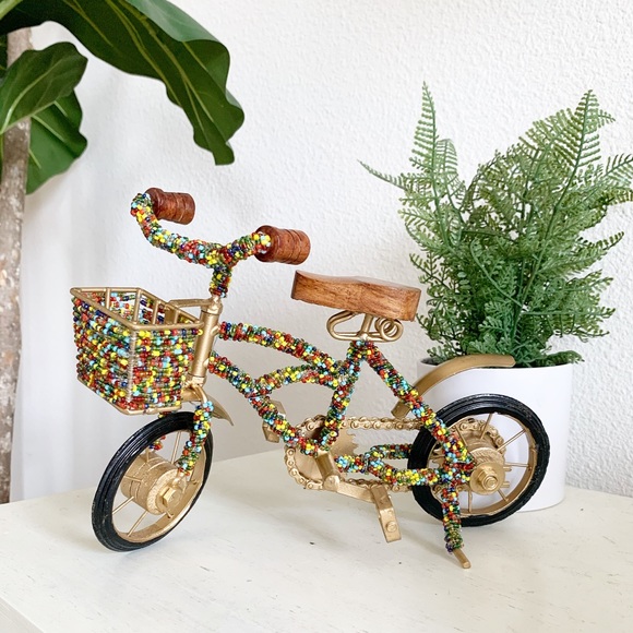 Other - Boho Indian Style Beaded Bicycle Shelf Decor NWT